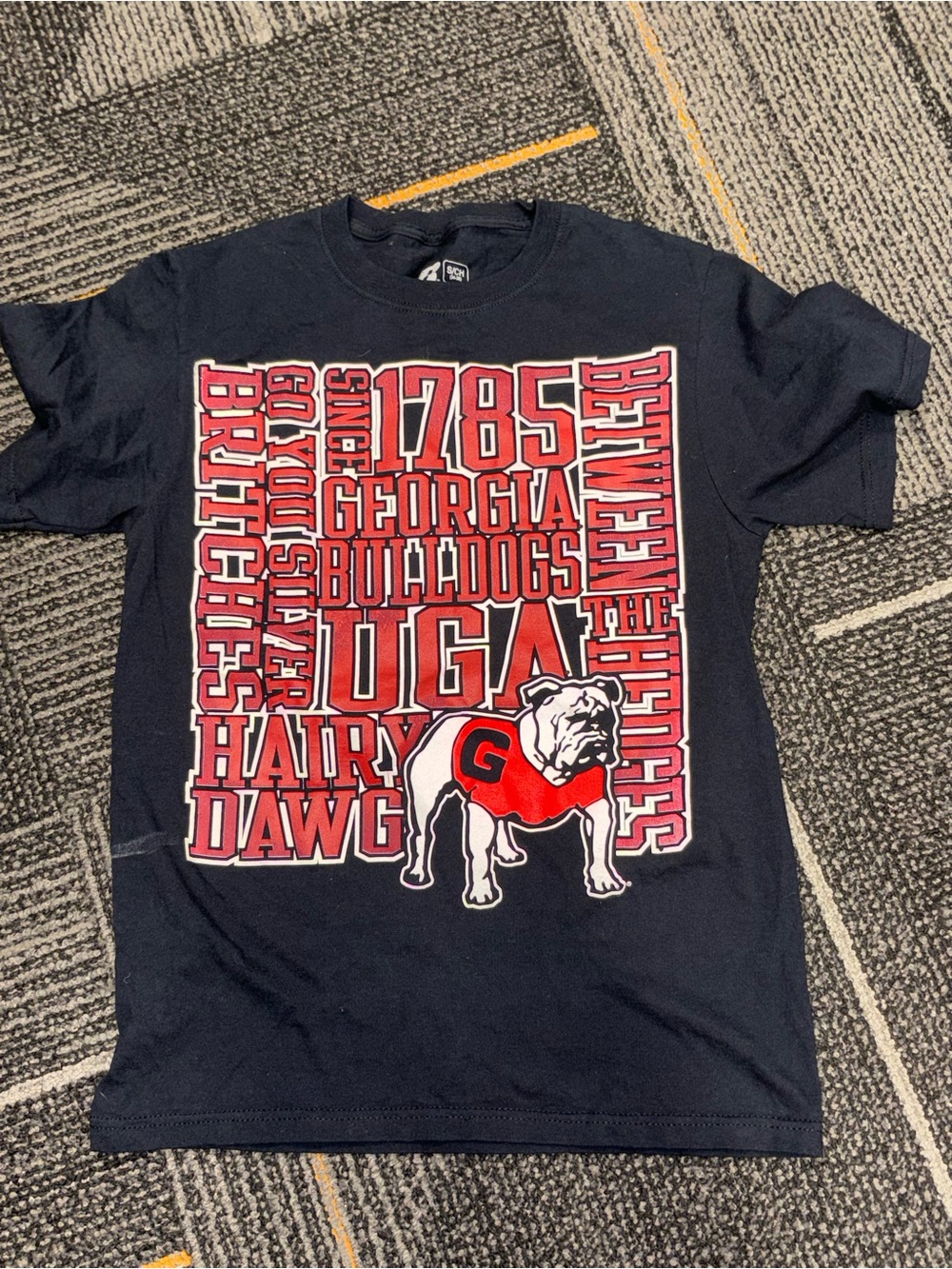 Russell Athletic Crewneck Tee UGA GA Bulldogs Georgia Football